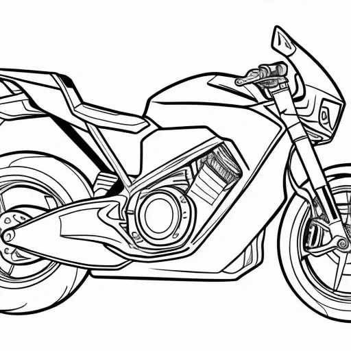 Futuristic Bike colouring page