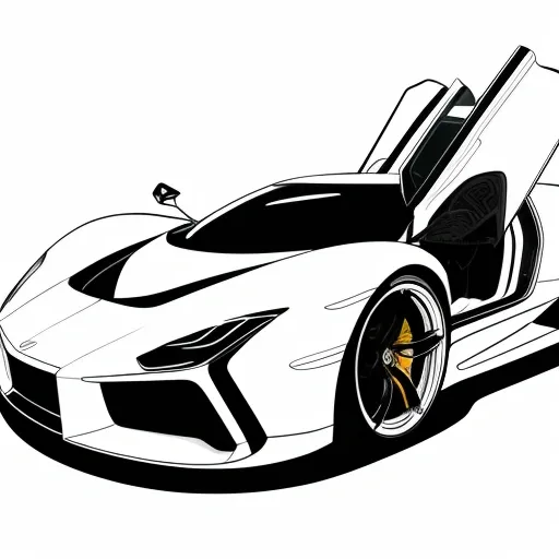 Hypercar colouring page