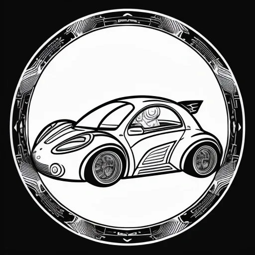 Bubble Car colouring page