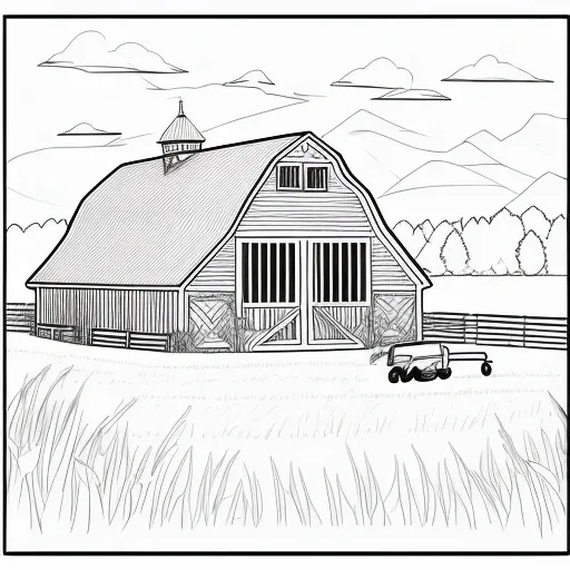 Full Farm Scene colouring page