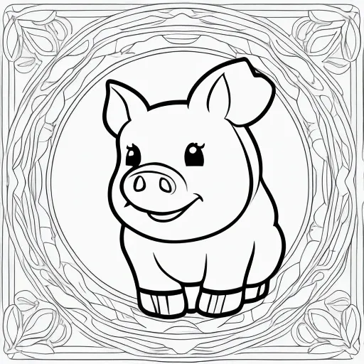 Cute Pig colouring page