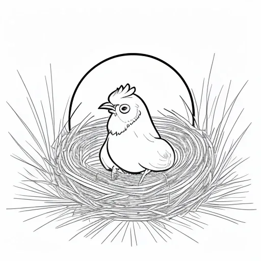 Clucking Hen colouring page