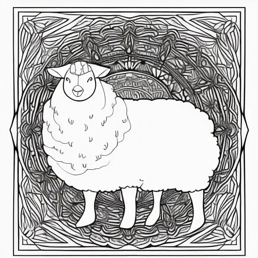 Woolly Sheep colouring page
