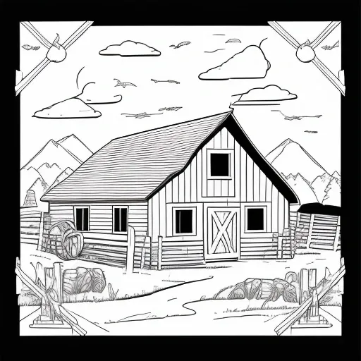 The Old Barn colouring page