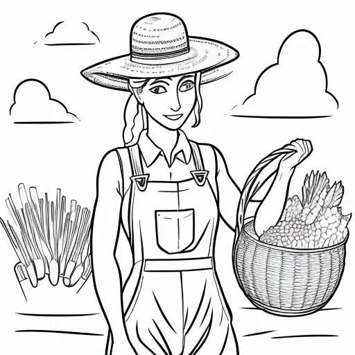 Friendly Farmer colouring page