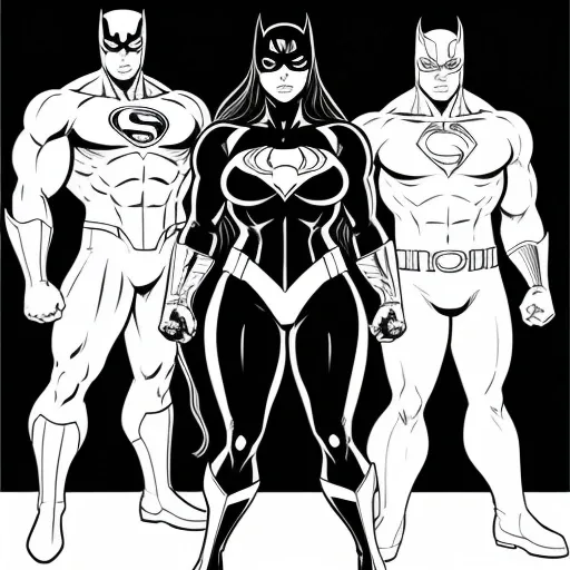 Hero Team colouring page