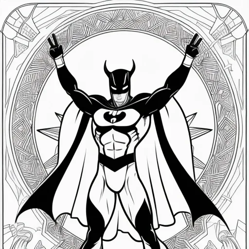Caped Hero colouring page