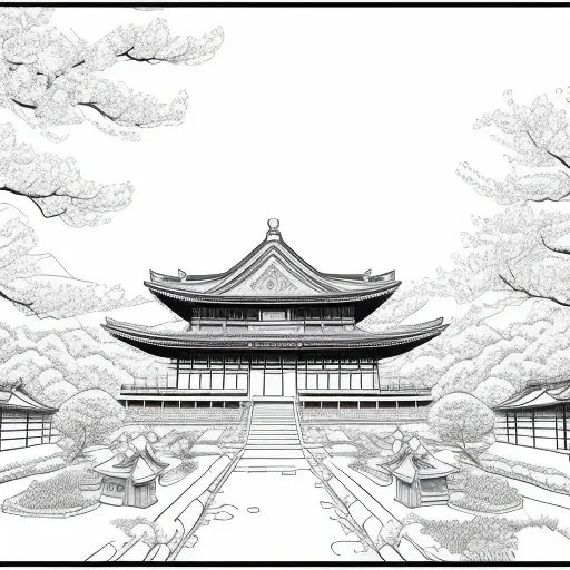 Samurai Temple colouring page