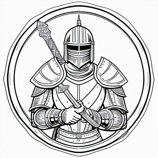 Knight in Armour colouring page