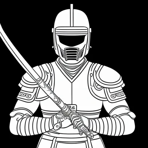Samurai Warrior colouring page