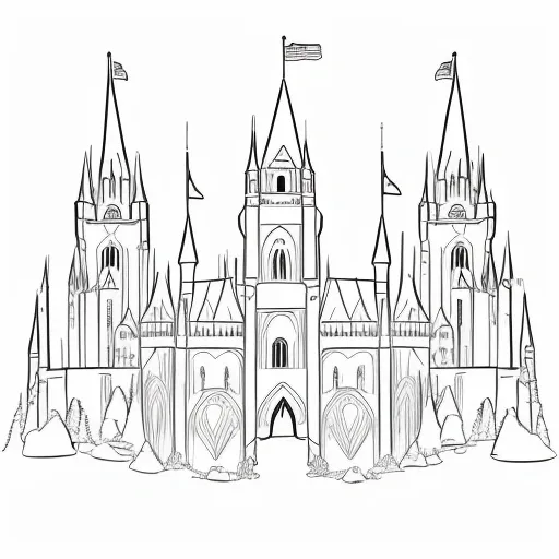 Medieval Castle colouring page