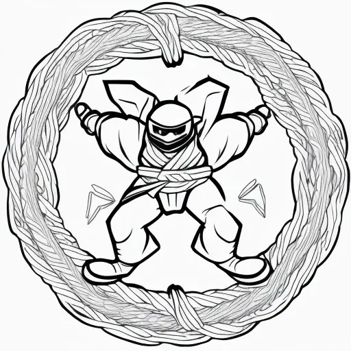 Ninja Warrior colouring page