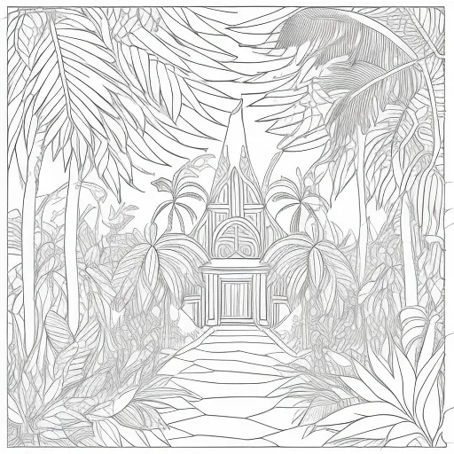 Jungle Scene colouring page