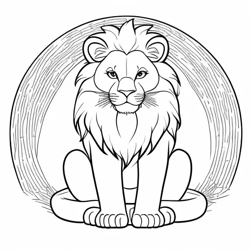 Friendly Lion colouring page