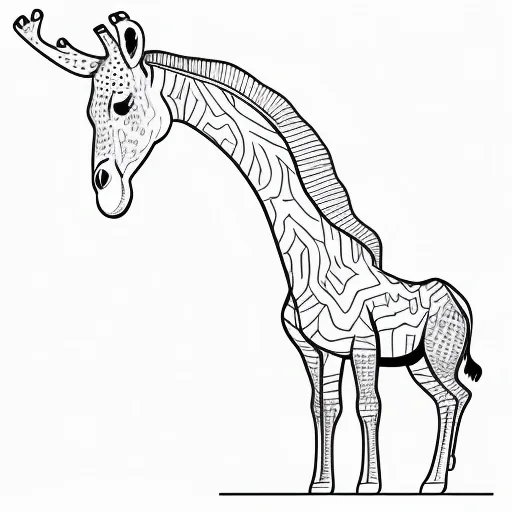 Tall Giraffe colouring page