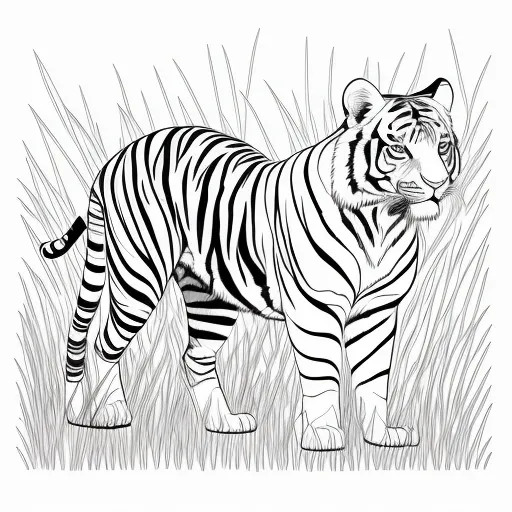 Striped Tiger colouring page