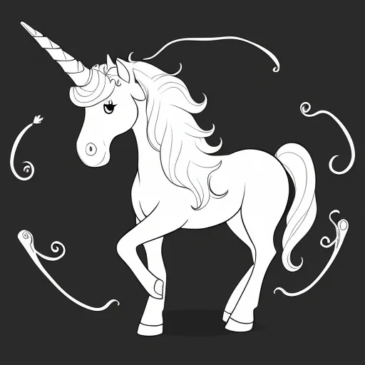 Rainbow Unicorn colouring page