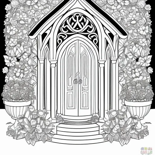 English Garden colouring page