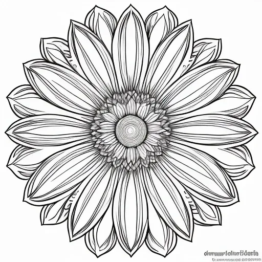 Sunflower colouring page