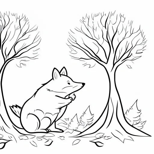 Autumn Forest colouring page