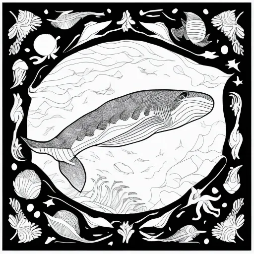 Blue Whale colouring page