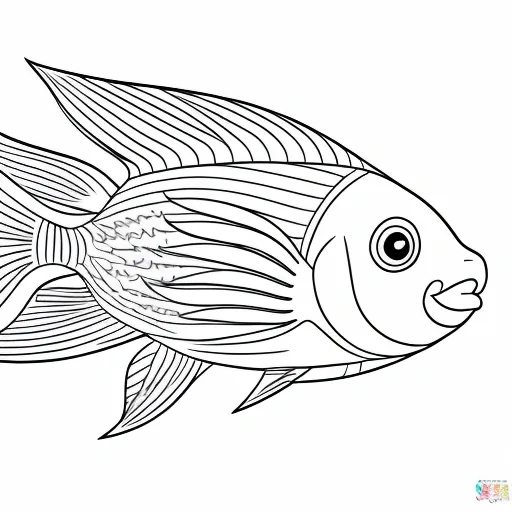 Smiling Fish colouring page