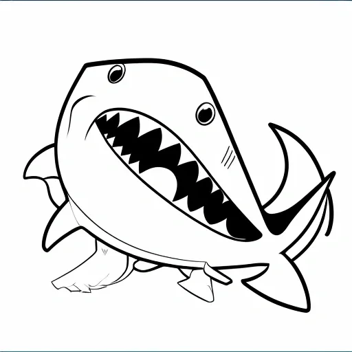 Friendly Shark colouring page