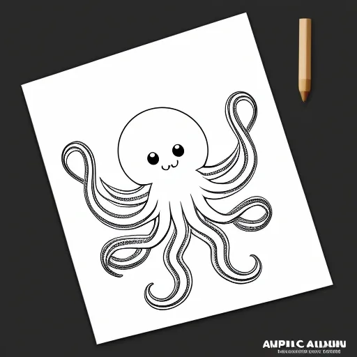 Happy Octopus colouring page