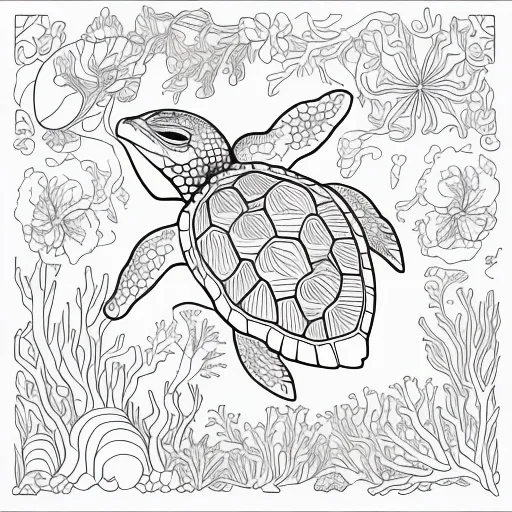 Sea Turtle colouring page
