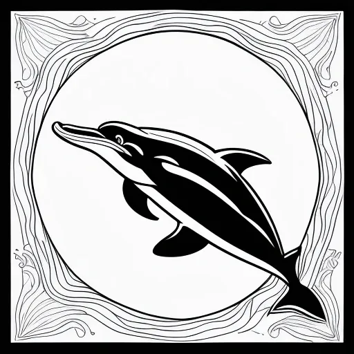 Jumping Dolphin colouring page