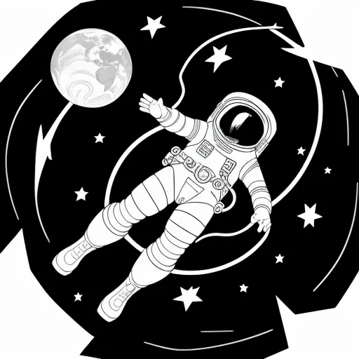 Spacewalking Astronaut colouring page