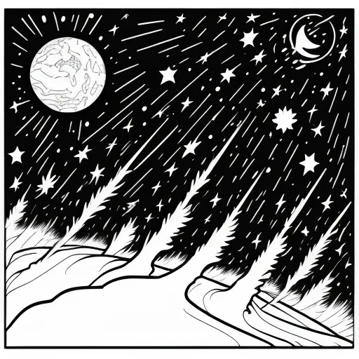 Meteor Shower colouring page